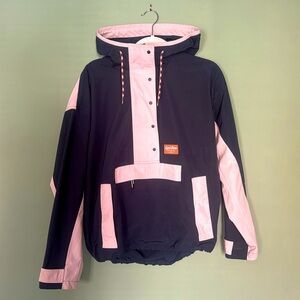 Kari Traa Women’s Waterproof Windbreaker anorak Jacket Navy and Pink Colorblock